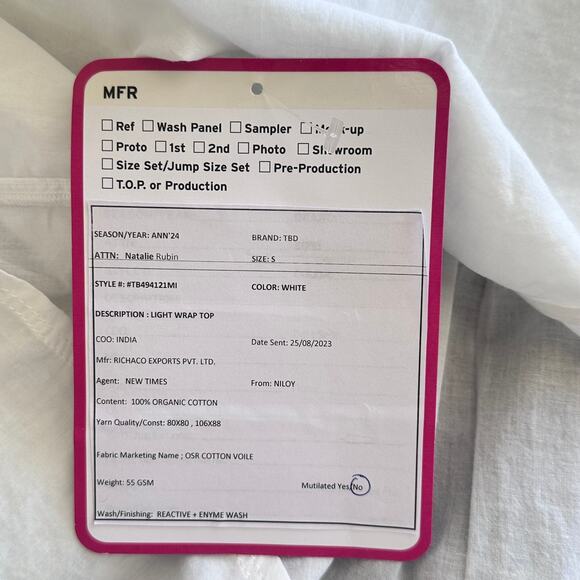 Treasure & Bond Light Wrap Blouse Top in White - Picture 6 of 6